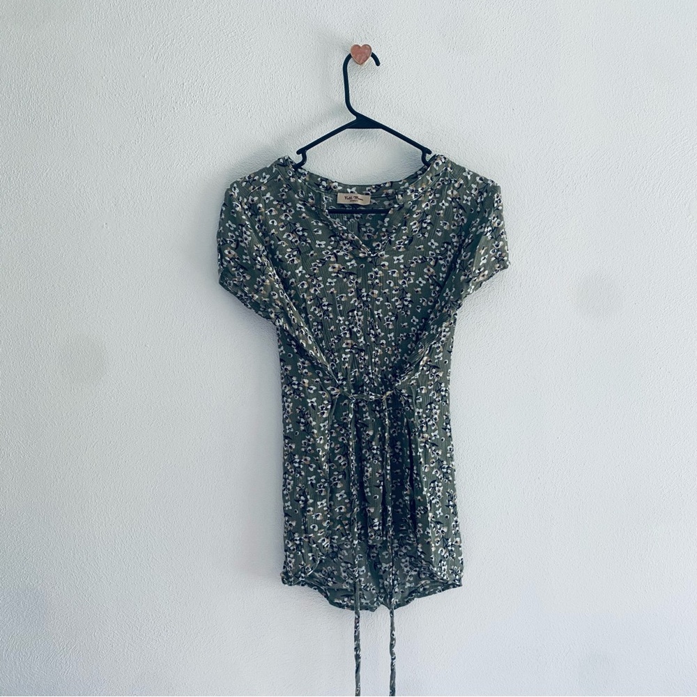 Full Moon Maternity green floral blouse